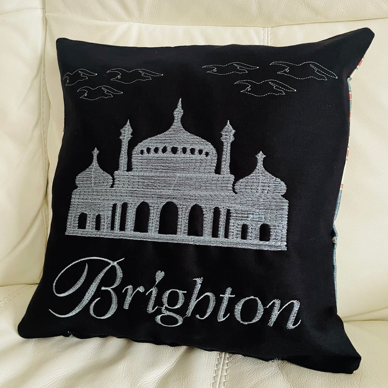 Brighton Pavilion Cushion | Embroidery Cushion | Home Decor