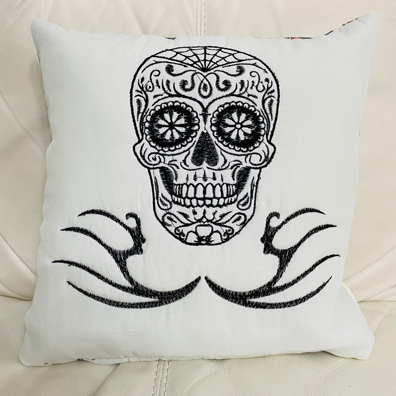 Skeleton Cushion | Embroidery Cushion | Home Decor