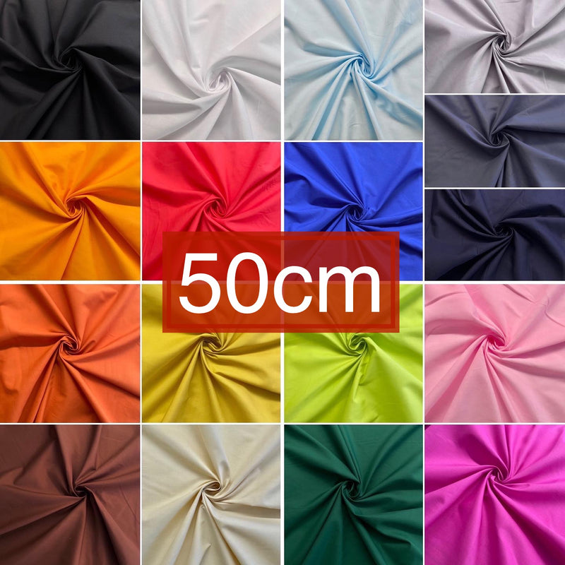 50cm of Plain Polycotton | Width - 115cm/45inch