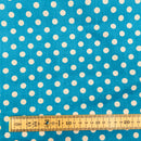 Spots Blue Polycotton Fabric | Width - 115cm/45inch - Shop Fabrics, Cushions & Dressmaking Supplies online - Fabric Family