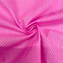 Pin Spots Pink Polycotton Fabric | Width - 115cm/45inch - Shop Fabrics, Cushions & Dressmaking Supplies online - Fabric Family