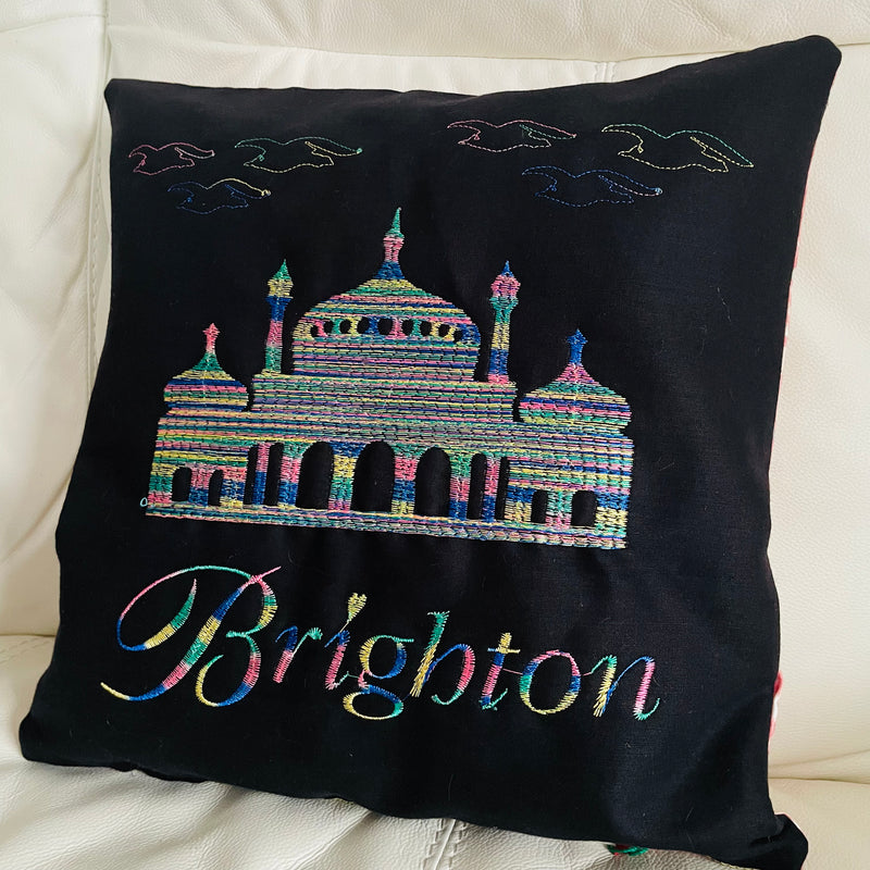 Brighton Pavilion Cushion | Embroidery Cushion | Home Decor