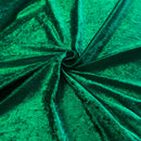 Green Crushed Velvet Fabric | Width - 148cm/58inch