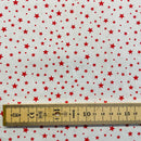 Red Stars Organic Cotton Fabric | Width - 160cm/63inch