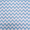 Light Blue Chevron Polycotton Fabric | Width - 115cm/45inch - Shop Fabrics, Cushions & Dressmaking Supplies online - Fabric Family