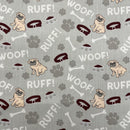 Pugs Polycotton Fabric | Width - 115cm/45inch - Shop Fabrics, Cushions & Dressmaking Supplies online - Fabric Family