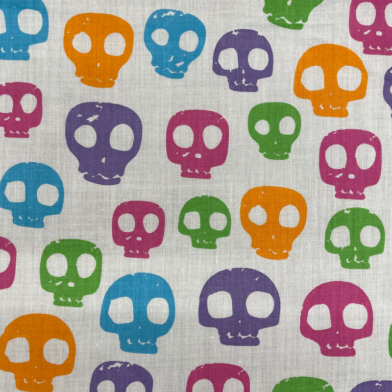 Skeletons Polycotton Fabric | Width - 115cm/45inch - Shop Fabrics, Cushions & Dressmaking Supplies online - Fabric Family