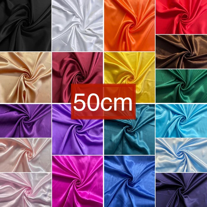 50cm of Silky Satin Fabrics | Width - 150cm/59inch