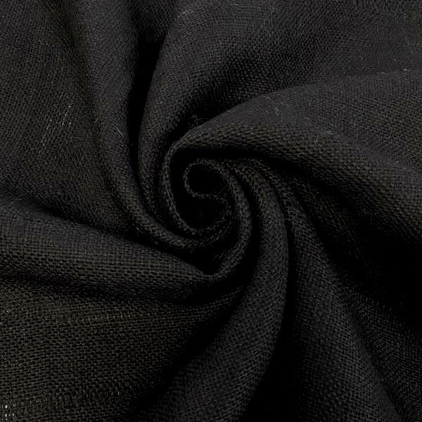 Black & Ivory Hessian Fabrics | Width - 92cm/36inch - Shop Fabrics, Cushions & Dressmaking Supplies online - Fabric Family