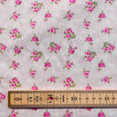 Pink Roses Organic Cotton Fabric | Width - 160cm/63inch