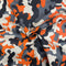 Orange Camouflage Polycotton Fabric | Width - 115cm/45inch - Shop Fabrics, Cushions & Dressmaking Supplies online - Fabric Family