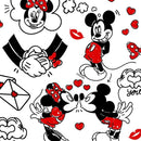 Mickey & Minnie Love Letters Disney Cotton Fabric | Width - 150cm/59inch - Shop Fabrics, Cushions & Dressmaking Supplies online - Fabric Family