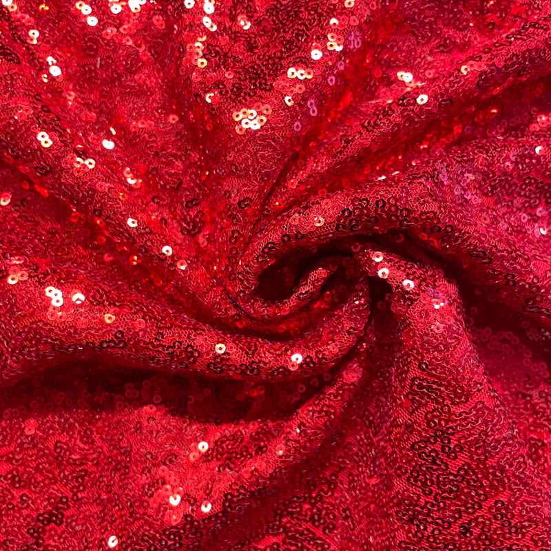 Red Sequins Fabric | Width - 140cm/55inch