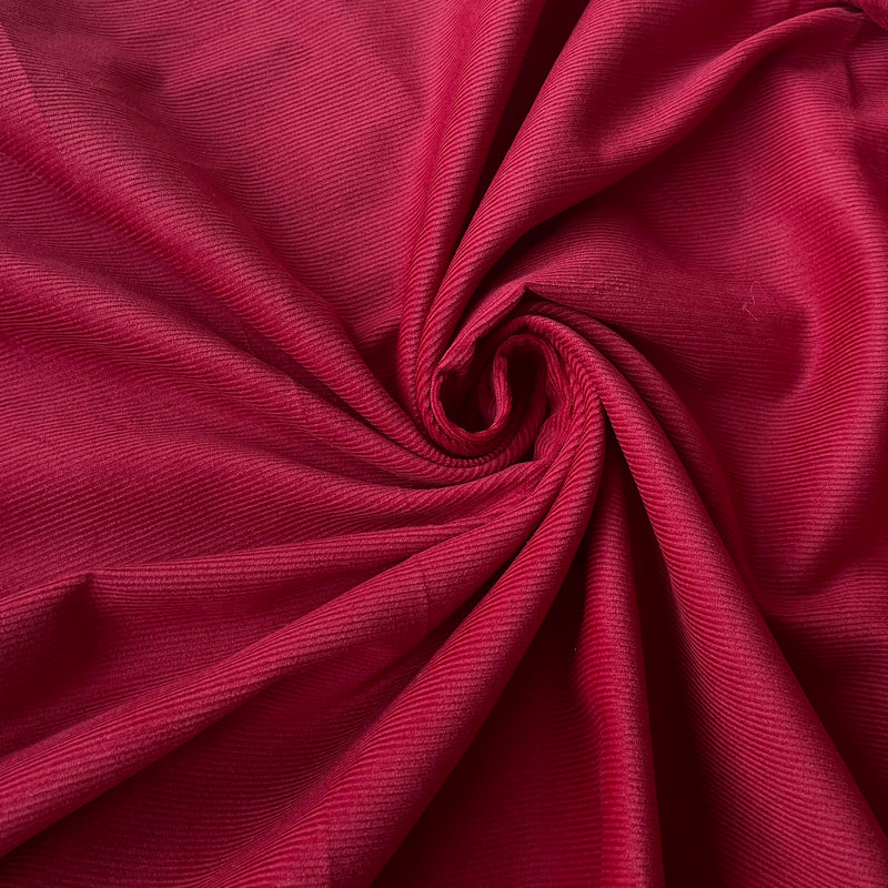 Red Needlecord Fabric | Width - 140cm/55inch