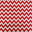 Red Chevron Polycotton Fabric | Width - 115cm/45inch - Shop Fabrics, Cushions & Dressmaking Supplies online - Fabric Family