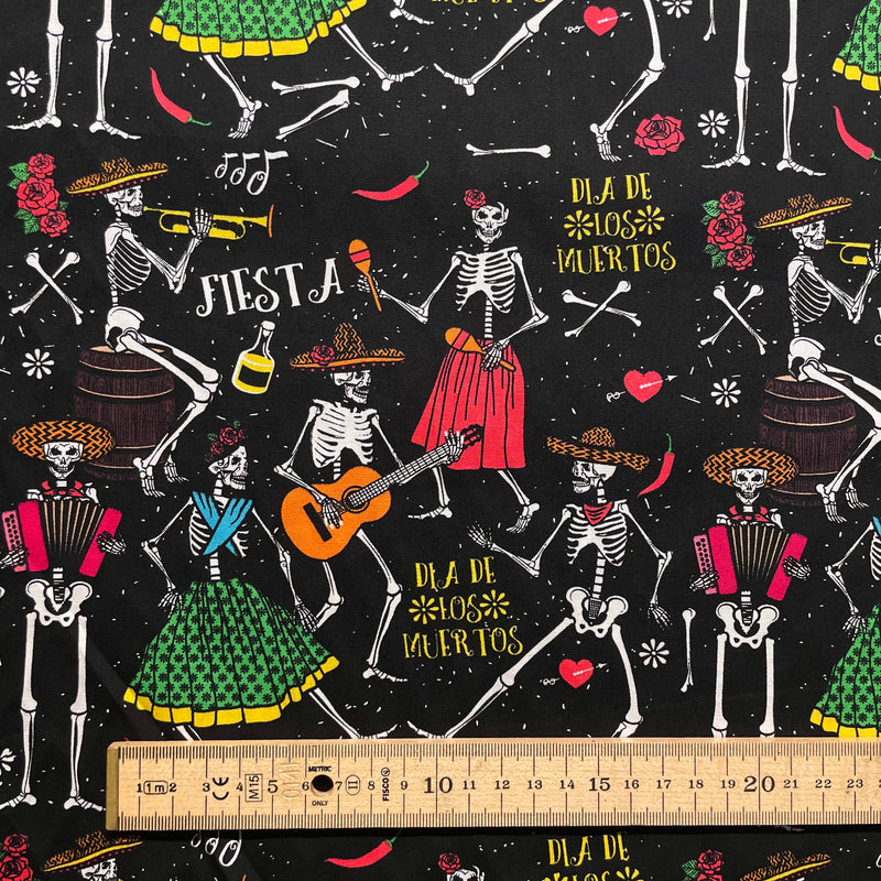 Skeletons Cotton Fabric | Halloween Fabric