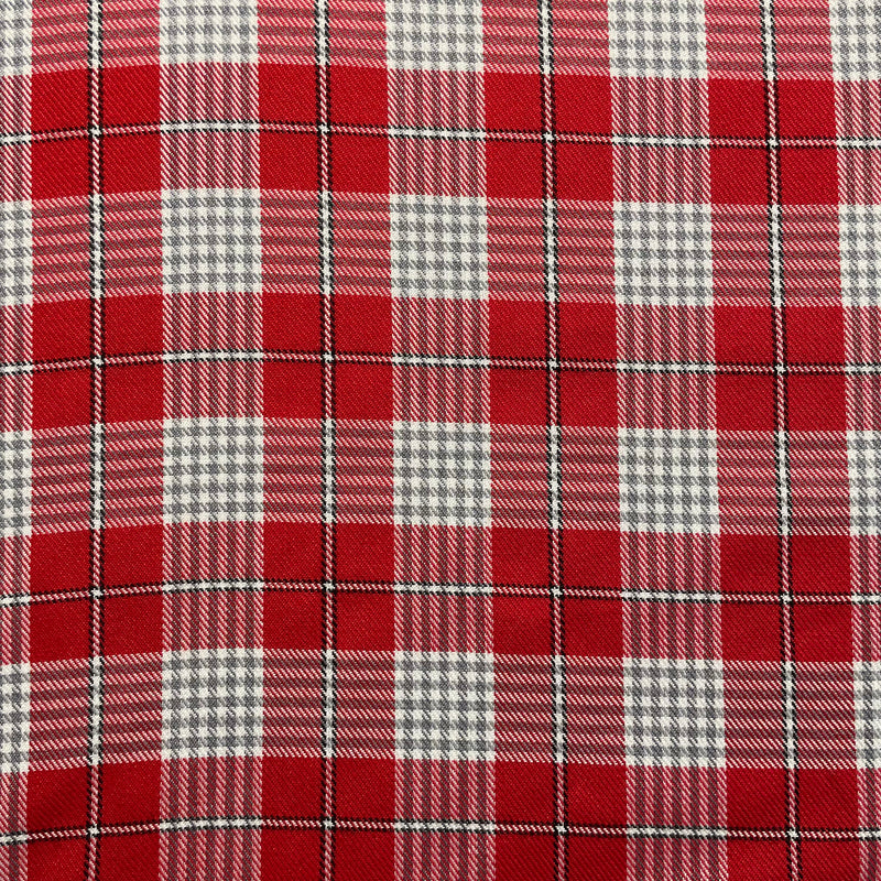 Red Tartan Fabric | Width - 150cm/59inch