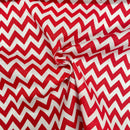 Red Chevron Polycotton Fabric | Width - 115cm/45inch - Shop Fabrics, Cushions & Dressmaking Supplies online - Fabric Family