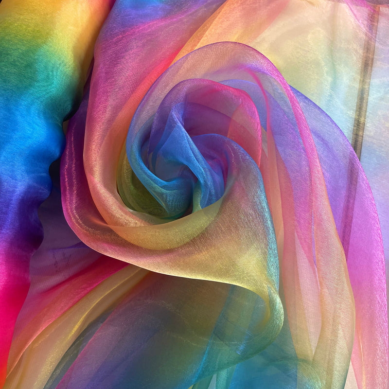 Rainbow Organza Fabric | Width - 150cm/59inch